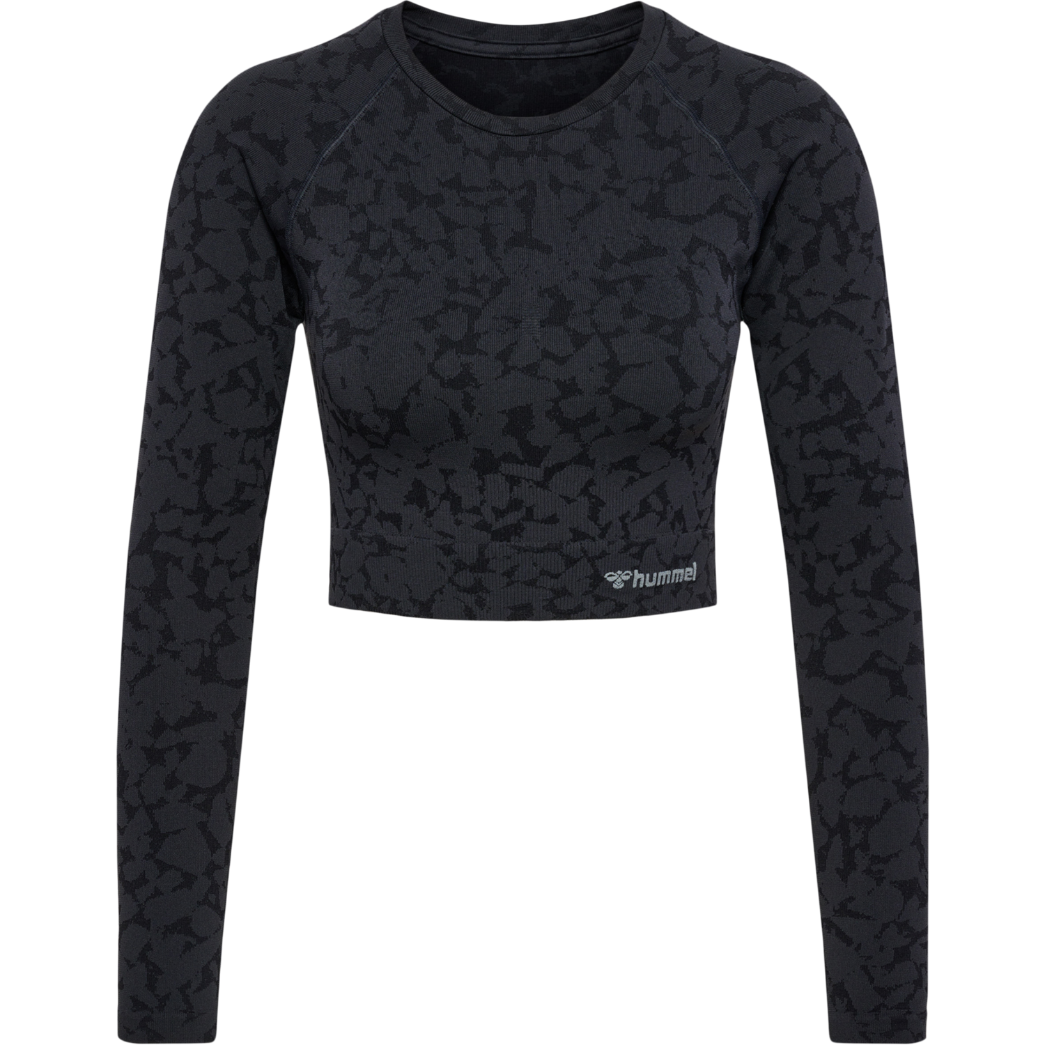 hmlMT PI SEAMLESS CROP T-SHIRT L/S, BLACK, packshot