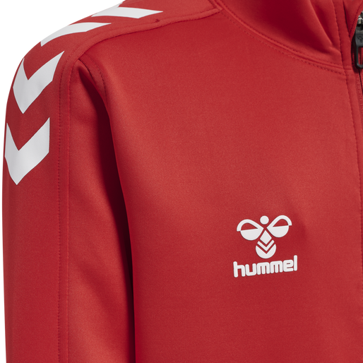 hmlCORE XK POLY ZIP SWEAT KIDS, TRUE RED, packshot