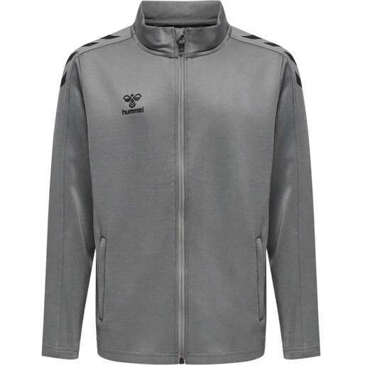 hmlCORE XK POLY ZIP SWEAT KIDS, GREY MELANGE hmlCORE XK POLY ZIP SWEAT KIDS, GREY MELANGE, packshot