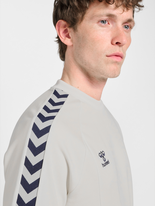 hmlROOT T-SHIRT S/S, BLANC DE BLANC/MARINE, model