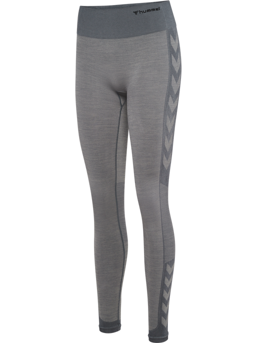 hmlMT SHINE SEAMLESS MW TIGHTS, QUIET SHADE/SHARKSKIN MELANGE, packshot