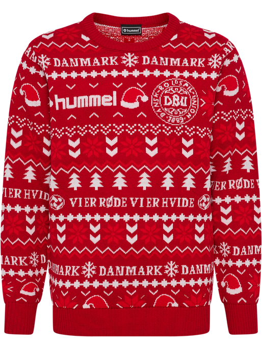 DBU FAN 25 CHRISTMAS SWEATER KIDS, TANGO RED, packshot