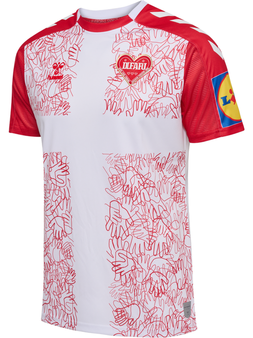 LYKKELIGA 23/24 DK JERSEY S/S KIDS, WHITE LYKKELIGA 23/24 DK JERSEY S/S KIDS, WHITE, packshot