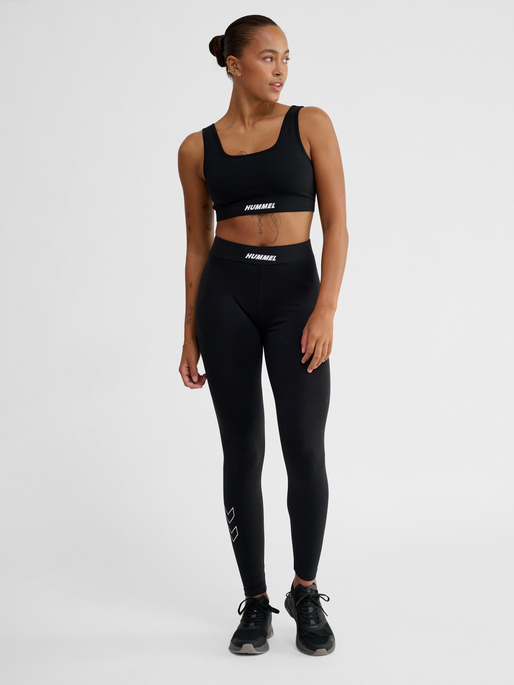 hmlELEMENTAL COTTON HW TIGHTS, BLACK/BLACK, model