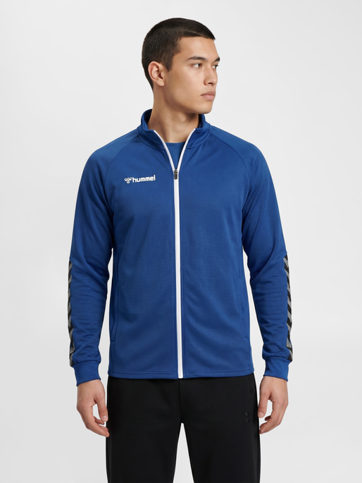 hmlAUTHENTIC POLY ZIP JACKET, TRUE BLUE, model