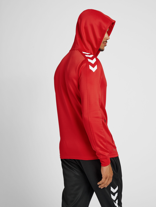 hmlCORE XK POLY  HOOD SWEAT, TRUE RED, model