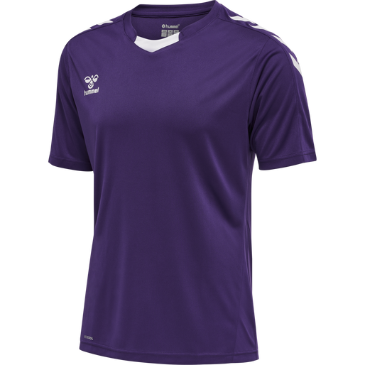 hmlCORE XK POLY JERSEY S/S, ACAI/WHITE, packshot