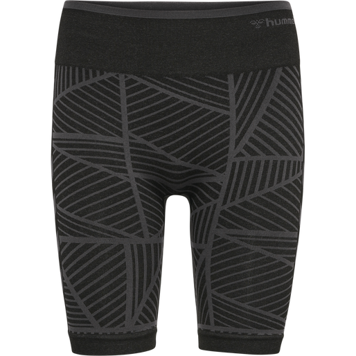 hmlMT ENERGY SEAMLESS MW SHORTS, BLACK/ASPHALT MELANGE, packshot