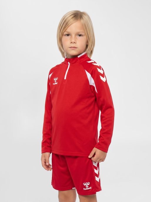 hmlCORE 2.0 HALF ZIP KIDS, TRUE RED/WHITE, model