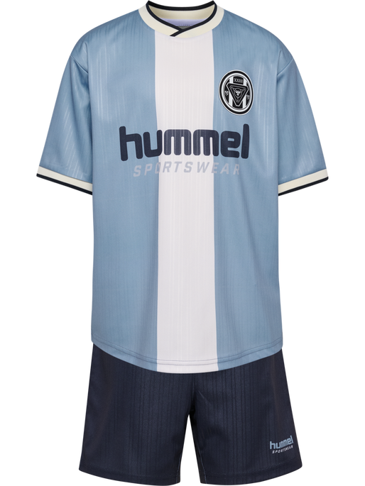 hmlJR LOOSE BALL  JERSEY S/S SET, FADED DENIM hmlJR LOOSE BALL  JERSEY S/S SET, FADED DENIM, packshot