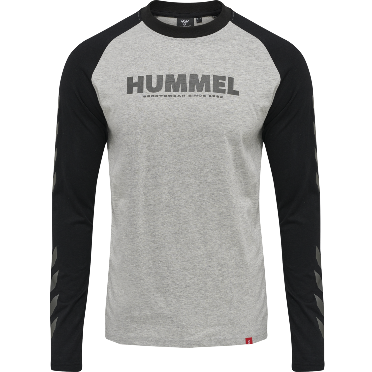 hmlLEGACY BLOCKED T-SHIRT L/S, GREY MELANGE, packshot