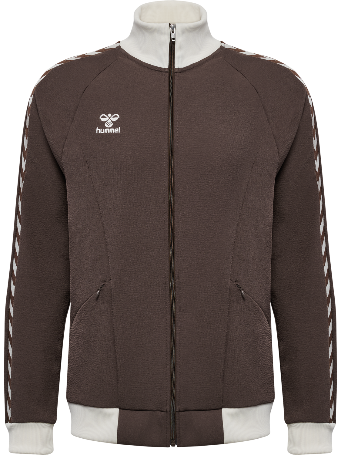 hmlROOT TRACK ZIP JACKET, CHOCOLATE BROWN, packshot