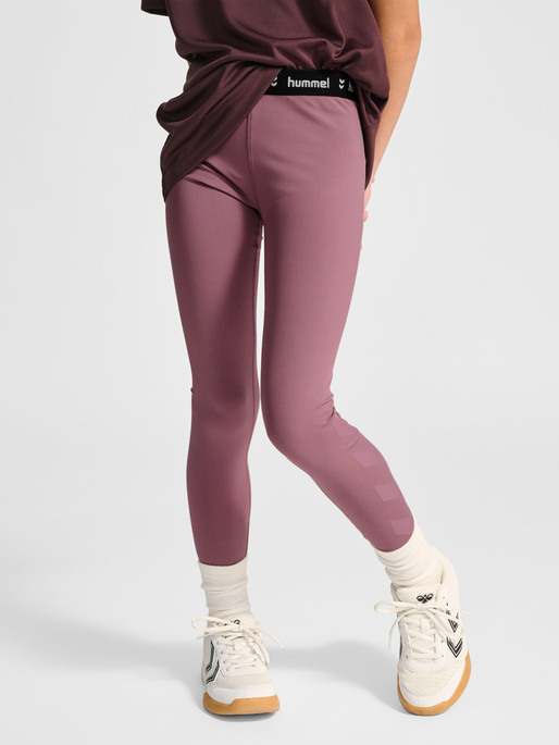 hmlJR PULSE MID WAIST TIGHTS, WISTFUL MAUVE, model