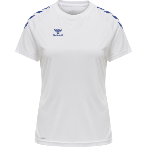 hmlCORE XK CORE POLY TEE  S/S WOMAN, WHITE/TRUE BLUE hmlCORE XK CORE POLY TEE  S/S WOMAN, WHITE/TRUE BLUE, packshot
