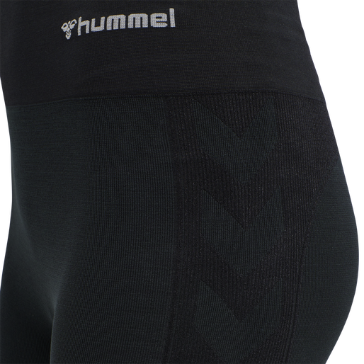 hmlCLEA SEAMLESS MID WAIST TIGHTS, BLACK MELANGE hmlCLEA SEAMLESS MID WAIST TIGHTS, BLACK MELANGE, packshot