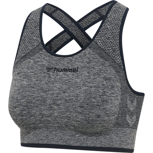 hmlMT UNA SEAMLESS SPORTS TOP, BLUE NIGHTS MELANGE, packshot