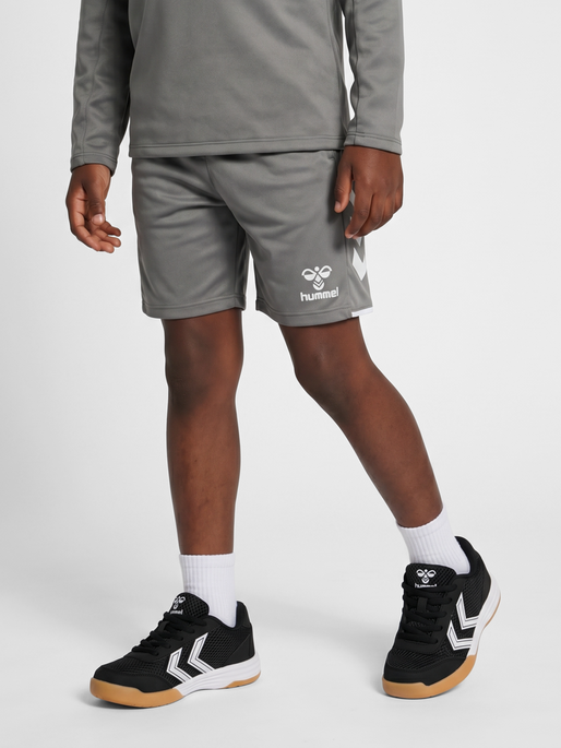 hmlCORE 2.0 SHORTS KIDS, STEEL GRAY/WHITE, model