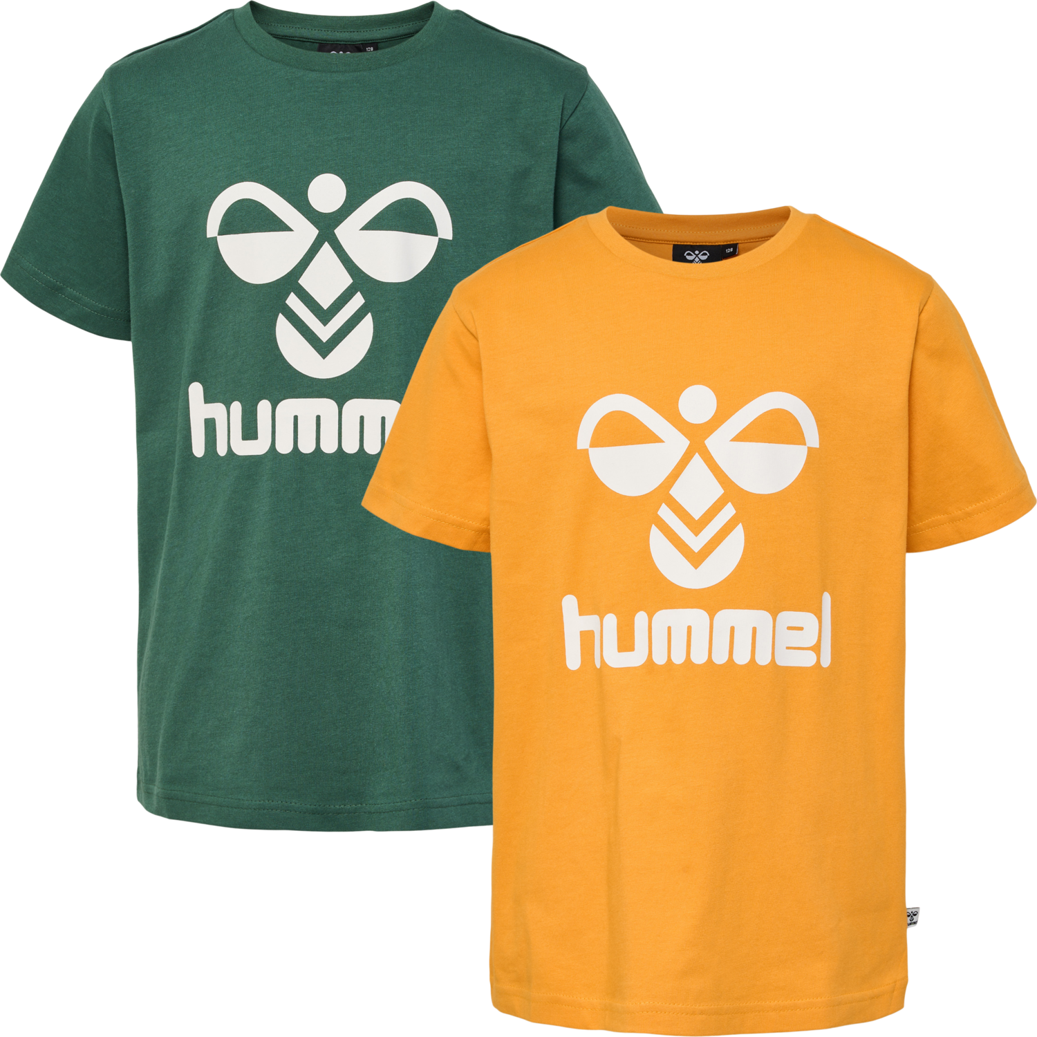 hmlTRES T-SHIRT S/S 2-PK, BUTTERSCOTCH/PINENEEDLE, packshot