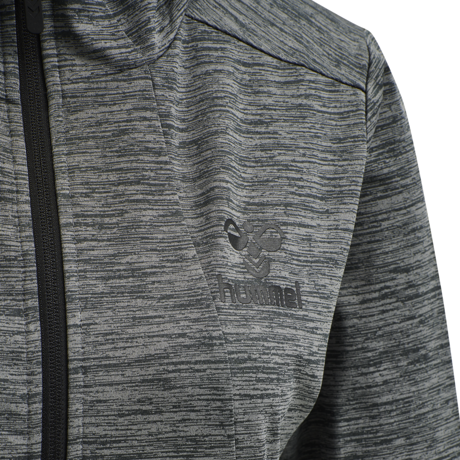 hmlSELBY ZIP HOODIE, DARK GREY MELANGE, packshot