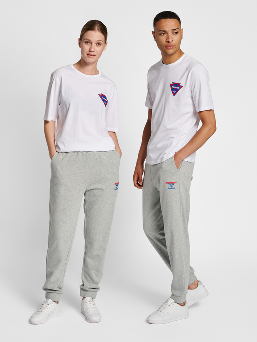 hmlIC DAYTON REGULAR PANTS, GREY MELANGE, model