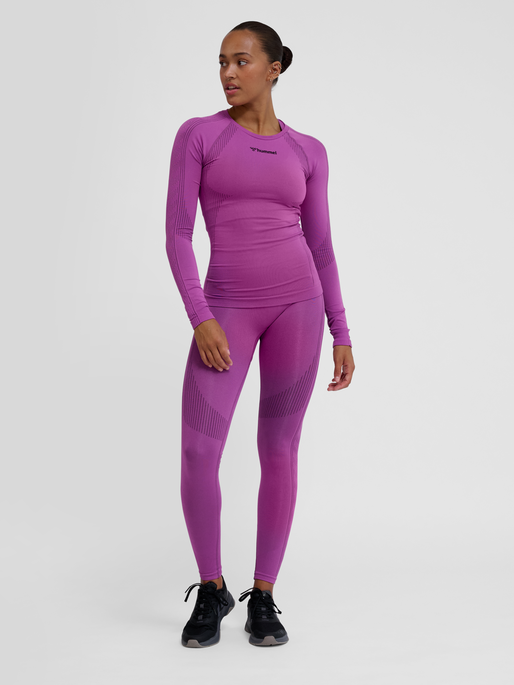 hmlMT SHAPING SEAMLESS T-SHIRT L/S, CATTLEYA ORCHID, model