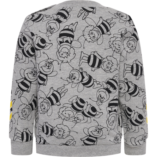 hmlMAYA AOP CREWSUIT, GREY MELANGE, packshot