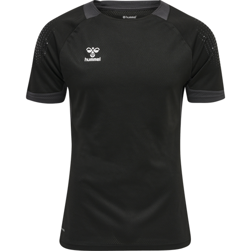 hmlLEAD S/S POLY JERSEY, BLACK, packshot