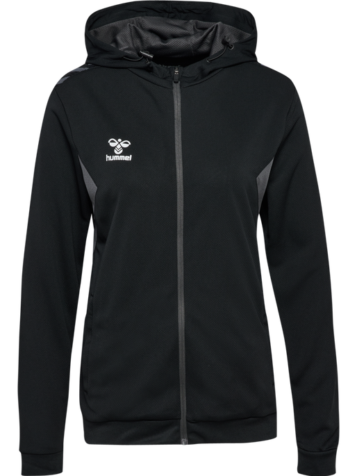 hmlAUTHENTIC PL ZIP HOODIE WOMAN, BLACK, packshot