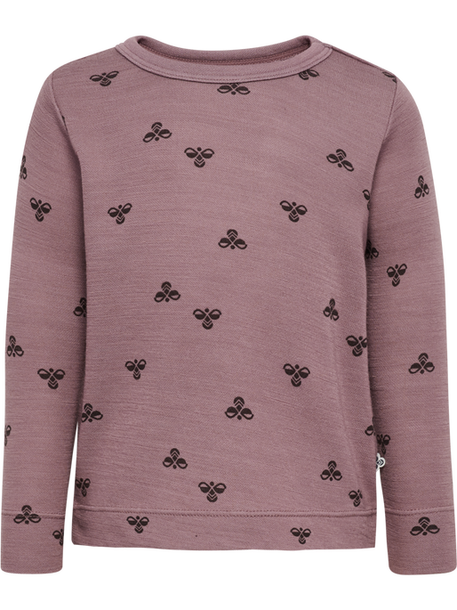 hmlMINI WOOL T-SHIRT L/S, TWILIGHT MAUVE, packshot