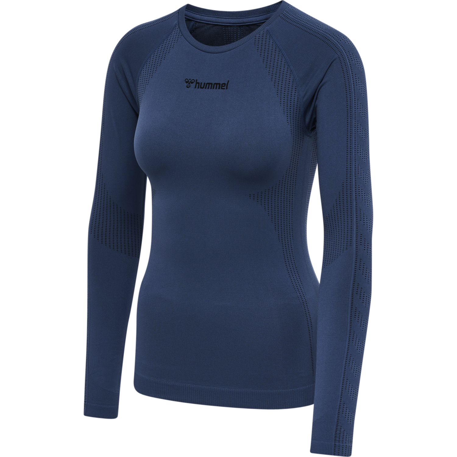 hmlMT SHAPING SEAMLESS T-SHIRT L/S, INSIGNIA BLUE, packshot