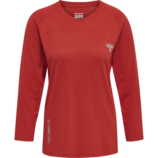 hmlGG12 TRAINING TEE L/S WOMAN, AURA ORANGE, packshot