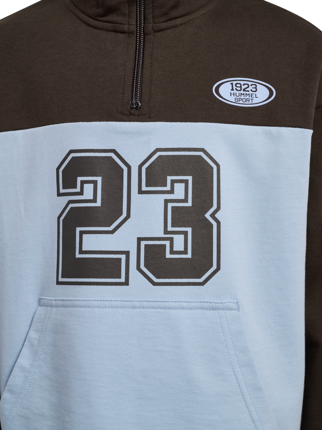 hmlTIMMI HALF ZIP SWEAT, TURKISH COFFEE, packshot