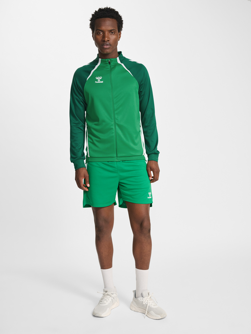 hmlLEAD 2.0 TRACK ZIP JACKET, JELLY BEAN/EVERGREEN, model