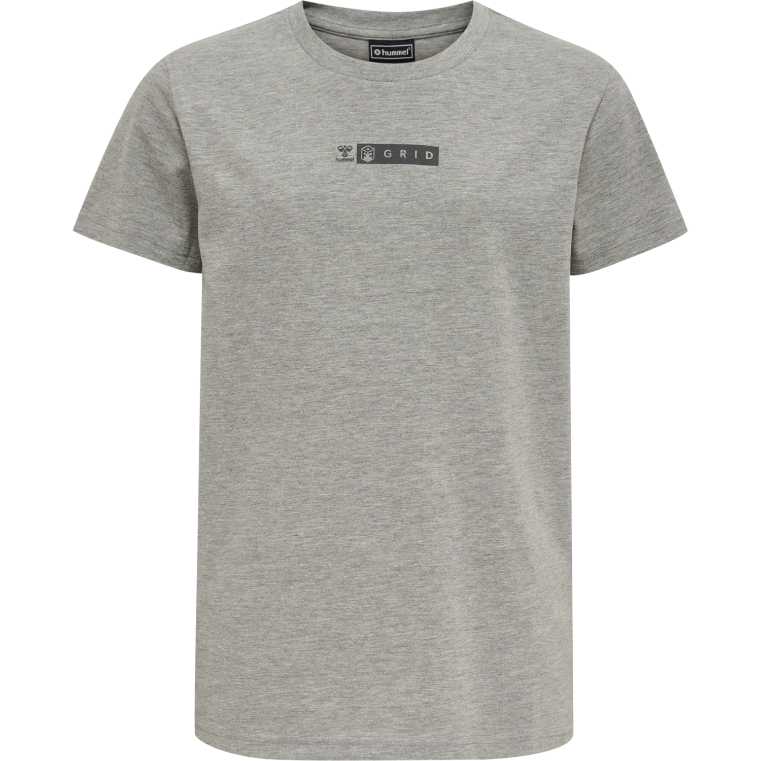 hmlOFFGRID TEE S/S KIDS, GREY MELANGE/FORGED IRON, packshot