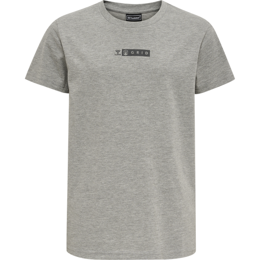 hmlOFFGRID TEE S/S KIDS, GREY MELANGE, packshot