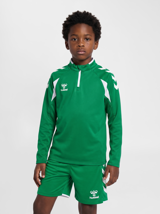 hmlCORE 2.0 HALF ZIP KIDS, JELLY BEAN/WHITE, model