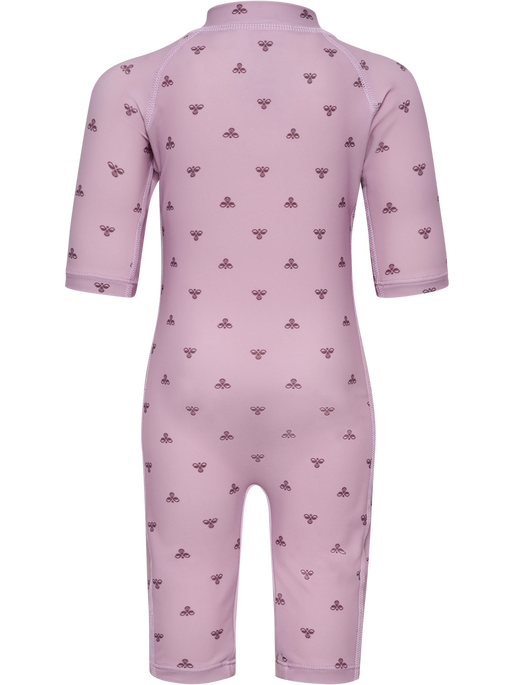 hmlMINI BEE AOP SWIMSUIT 3/4 SL, MAUVE SHADOW, packshot