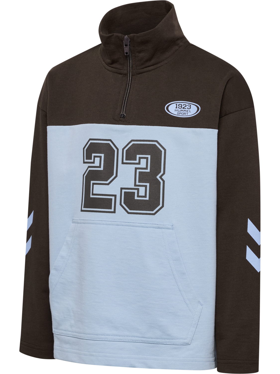 hmlTIMMI HALF ZIP SWEAT, TURKISH COFFEE, packshot
