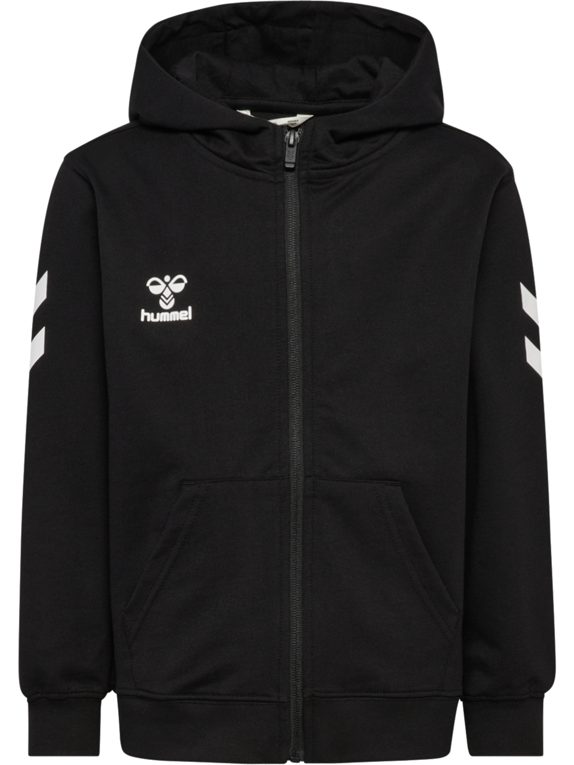 hmlGO 2.0 CHEVRON ZIP HOODIE KIDS, BLACK, packshot