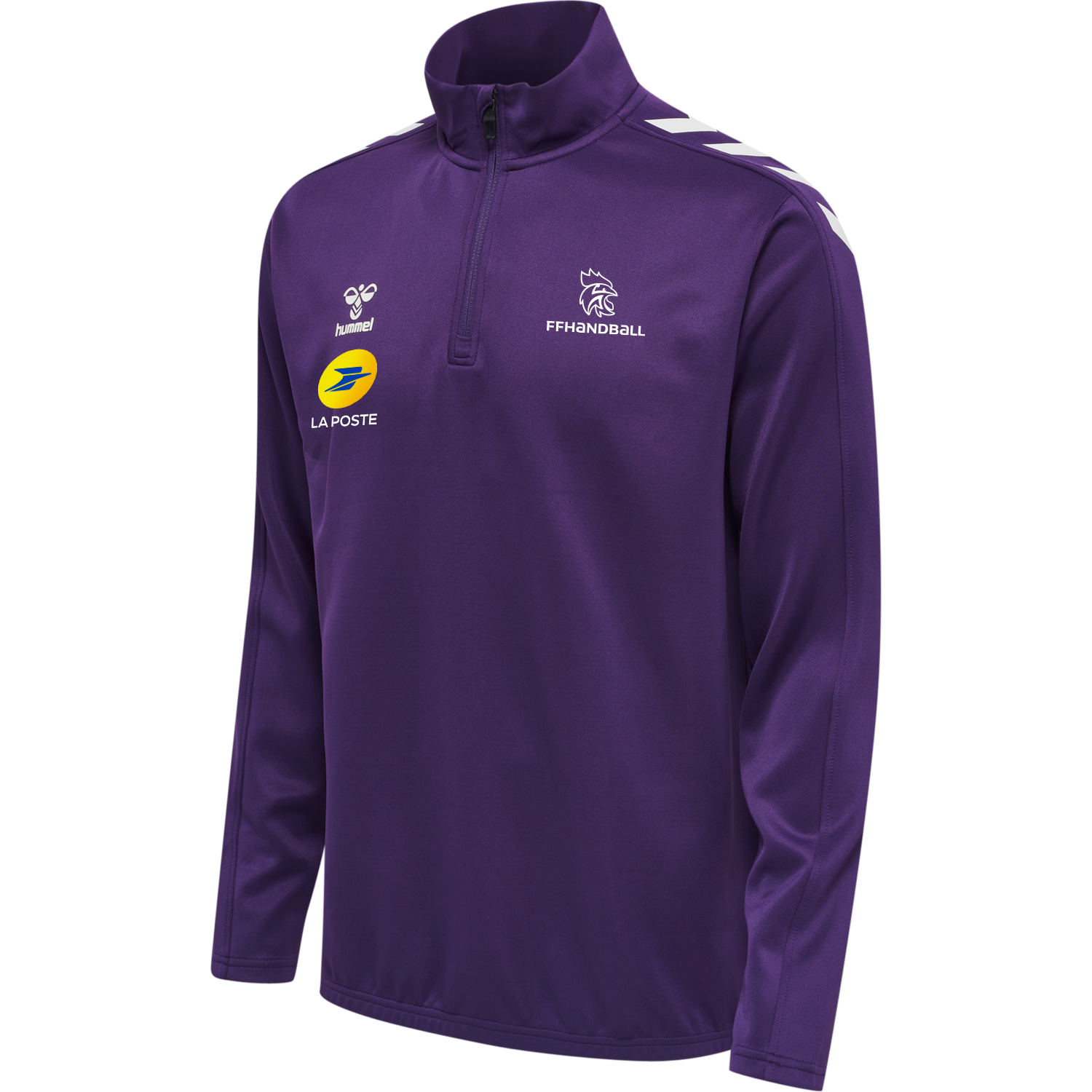 FFHB HALF ZIP PL SWEAT, ACAI/WHITE, packshot
