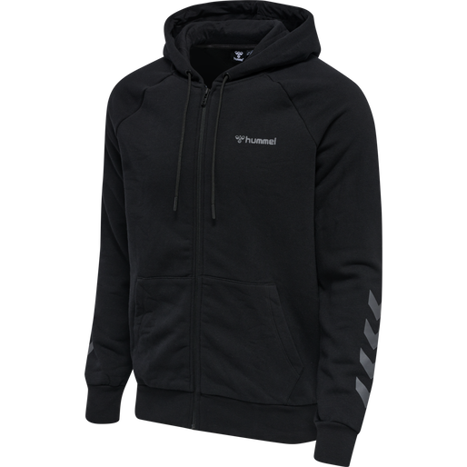 hmlISAM ZIP HOODIE, BLACK hmlISAM ZIP HOODIE, BLACK, packshot