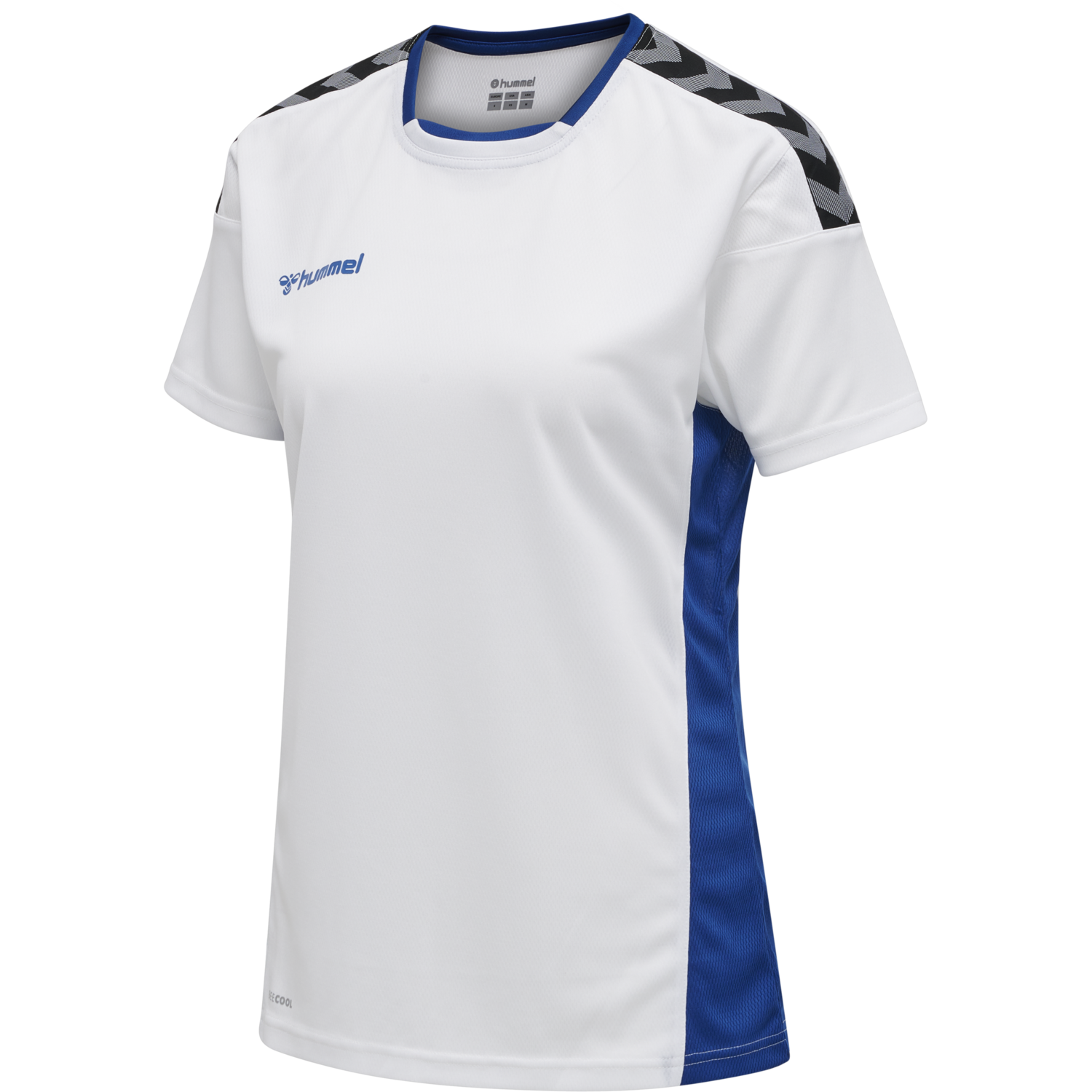 hmlAUTHENTIC POLY JERSEY WOMAN S/S, WHITE/TRUE BLUE, packshot