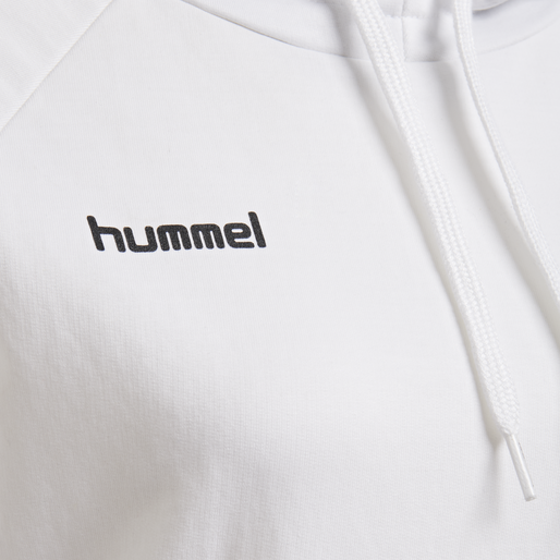 HMLGO COTTON HOODIE WOMAN, WHITE HMLGO COTTON HOODIE WOMAN, WHITE, packshot