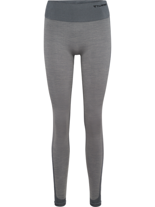 hmlMT SHINE SEAMLESS MW TIGHTS, QUIET SHADE/SHARKSKIN MELANGE, packshot