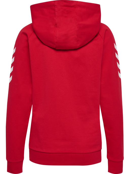 HMLGO COTTON ZIP HOODIE WOMAN, TRUE RED HMLGO COTTON ZIP HOODIE WOMAN, TRUE RED, packshot