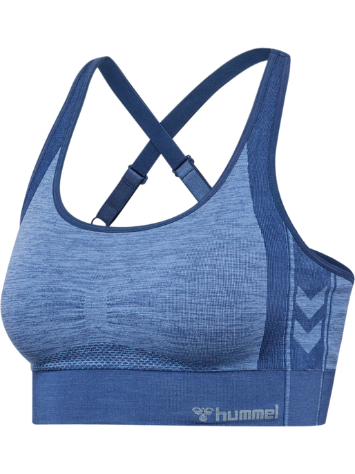 hmlMT SHINE SEAMLESS SPORTS BRA, BLUE INDIGO MELANGE, packshot