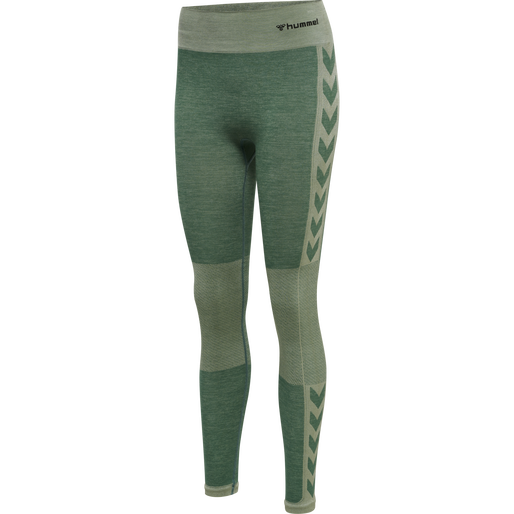hmlCLEA SEAMLESS MID WAIST TIGHTS, LAUREL WREATH/LILY PAD MELANGE, packshot
