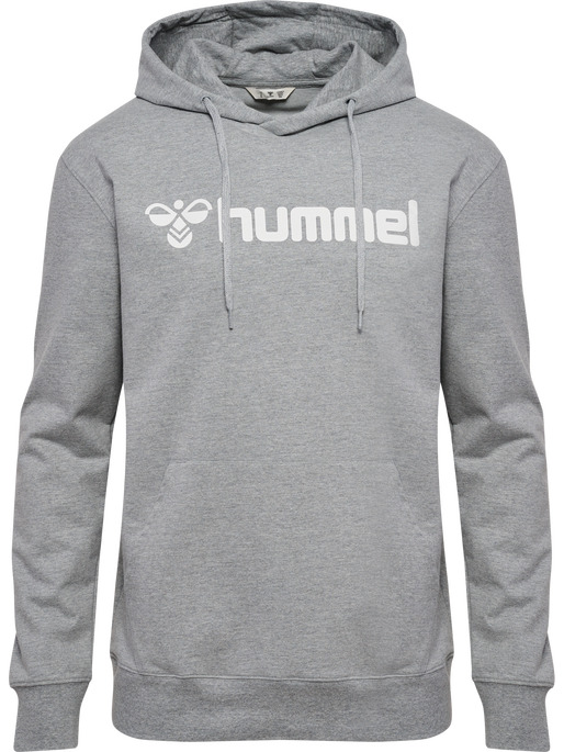 hmlGO 2.0 LOGO HOODIE, GREY MELANGE hmlGO 2.0 LOGO HOODIE, GREY MELANGE, packshot