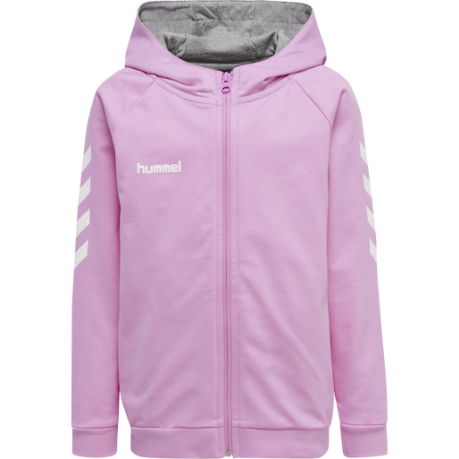 HMLGO KIDS COTTON ZIP HOODIE, ORCHID, packshot