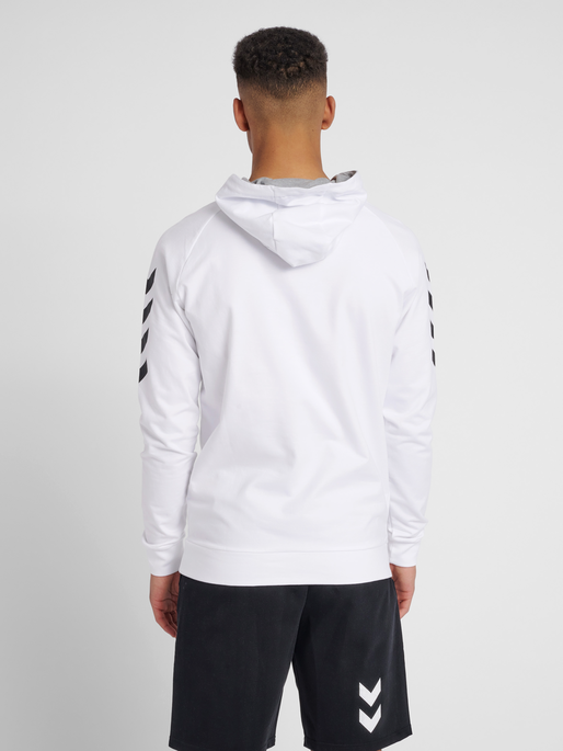 HMLGO COTTON HOODIE, WHITE, model